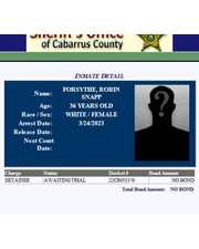 Sheriff's Screenshot of Robin Snapp Forsythe