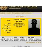 Sheriff's Screenshot of Rodina Deneka Conway