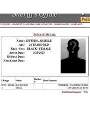 Sheriff's Screenshot of Arielle Jeffers