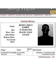 Sheriff's Screenshot of Percy Raphel Brown