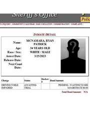 Sheriff's Screenshot of Ryan Patrick McNamara